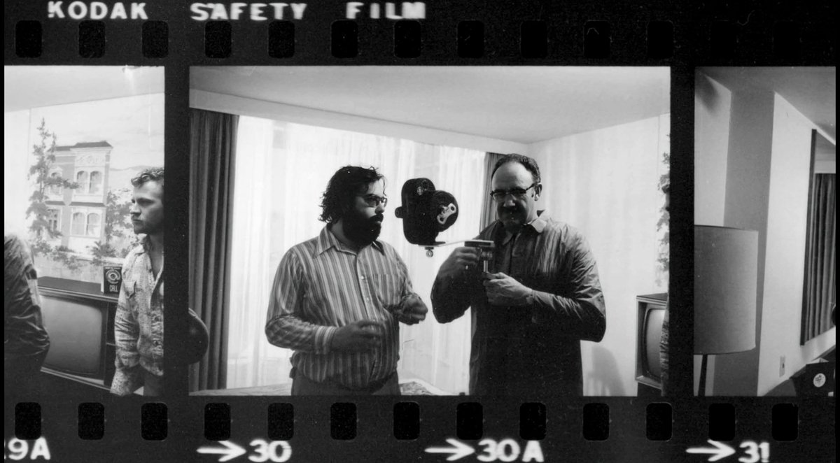 THE CONVERSATION (1974)
between takes with Coppola &amp; Hackman
(a quick thread)