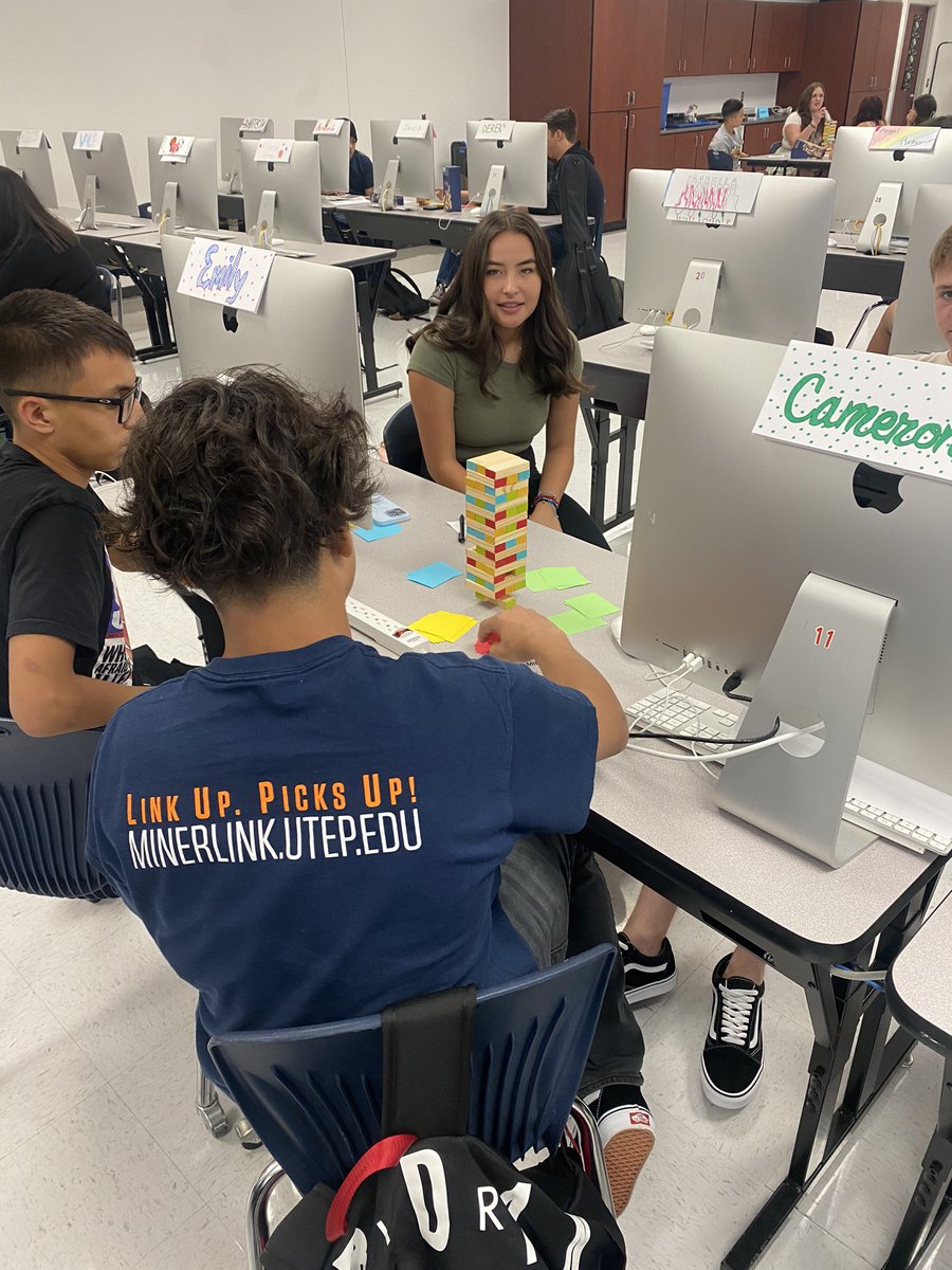 amonreal_ehs's tweet photo. Digital Design students getting to know each other using Jenga blocks with icebreaker questions #TeamSISD  #Elevate https://t.co/FeF6ijULuz