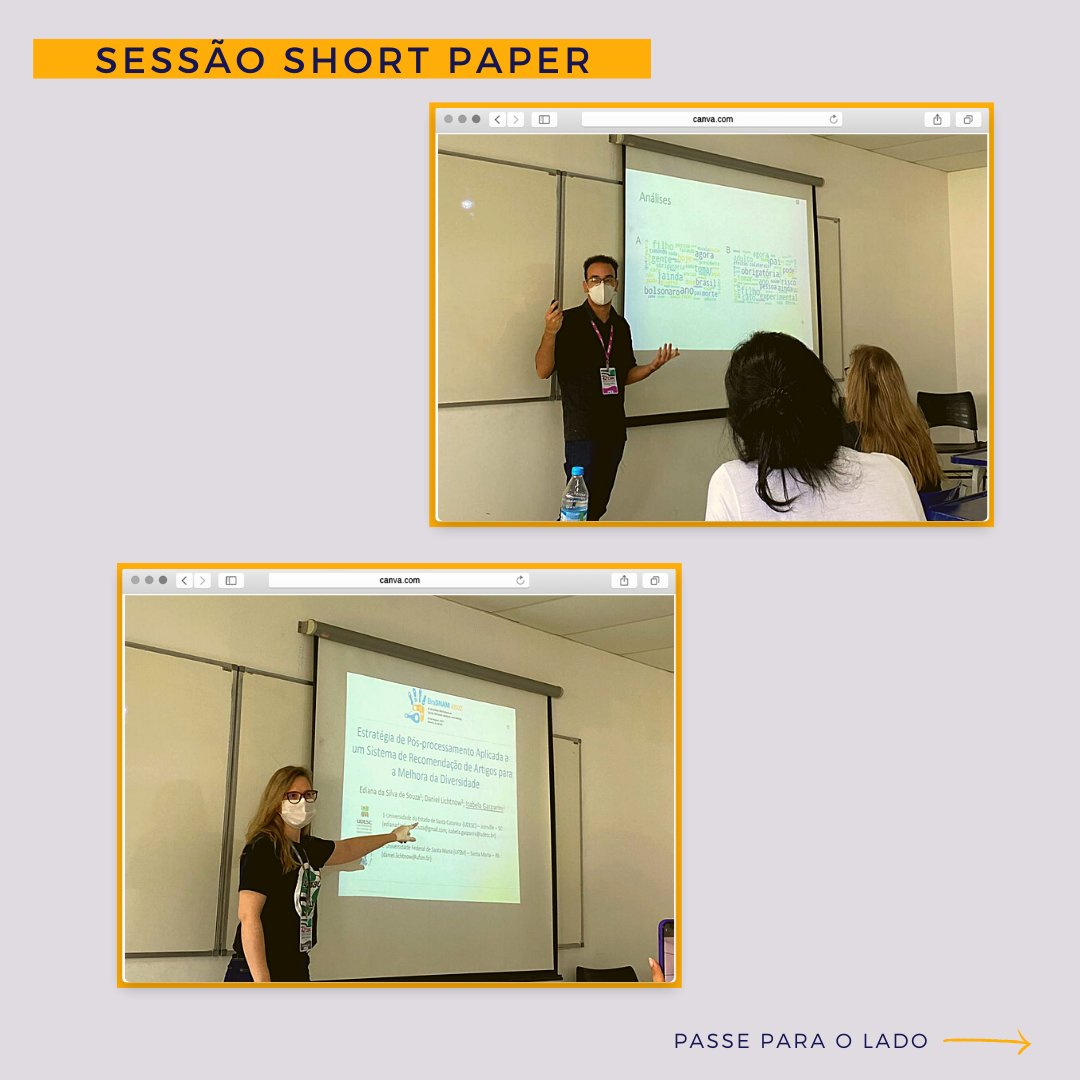brasnam_csbc's tweet photo. Veja o que rolou na tarde do segundo dia do BraSNAM 2022!!!

A programação continuará amanhã com a sessão técnica 4 e posteriormente premiação e encerramento.

#brasnam2022 #csbc #computação #socialmedia #Datascience #datamining #analisederedessociais https://t.co/KPUSwPf00j