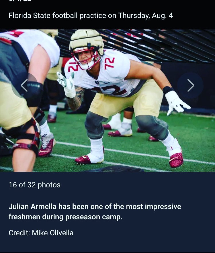 Enzoarmella3rd's tweet photo. Sensational….Armella, 2nd generation FSU Football!!! #proudofyou https://t.co/GmRhncJRoe