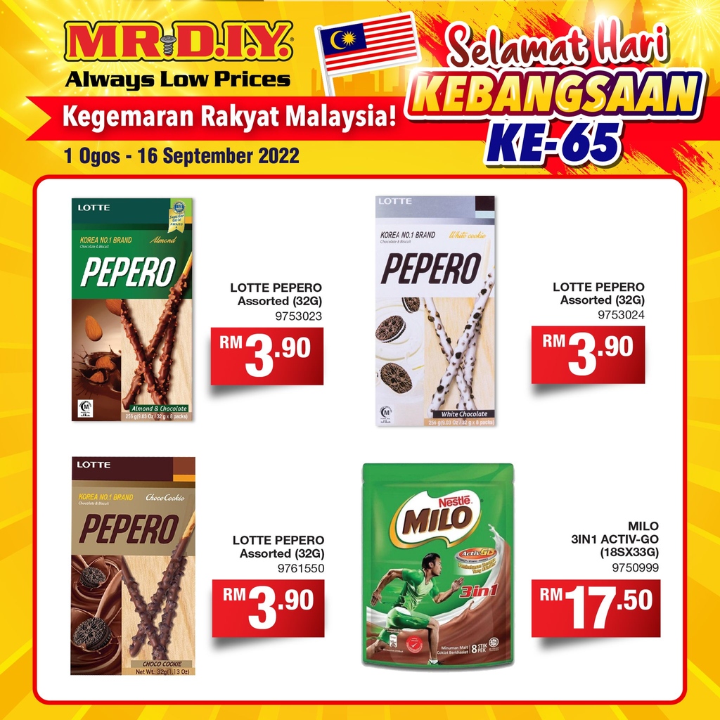 mrdiyMY's tweet photo. ❤🇲🇾 https://t.co/BbMxUKxP12 65th Merdeka Celebration 🇲🇾❤

Come and get our top selected Malaysian all-time favorite food &amp; beverages with https://t.co/BbMxUKxP12 65th Merdeka sales this August &amp; September!

#MRDIY #AlwaysLowPrices #65merdeka #merdekasales https://t.co/tfGqgPaG2h