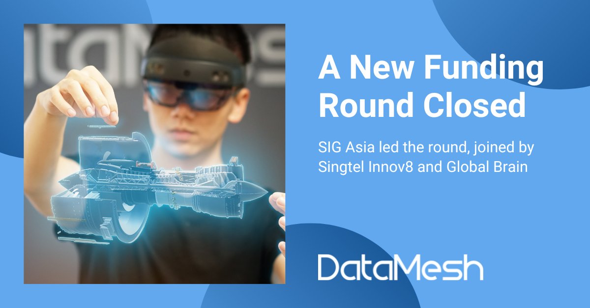 DataMeshAR's tweet image. We&apos;re thrilled to announce that DataMesh has closed a new round of #funding led by SIG Asia, followed by @singtelinnov8 and @globalbrains_jp. Learn more: datamesh.com/datamesh-close…
DataMesh believes in democratizing digital twin and XR technologies to empower frontline workers.