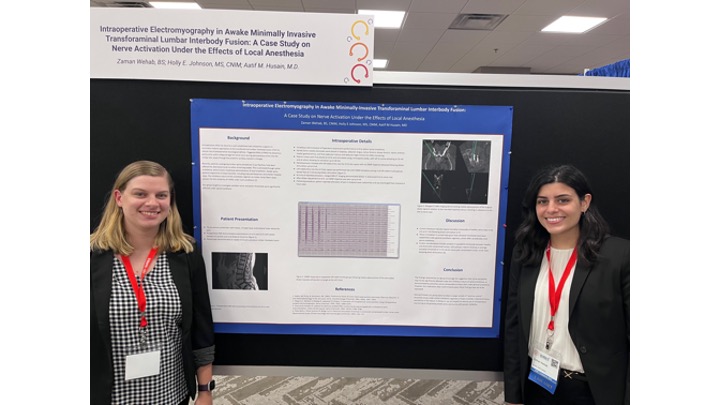 Muhammad Abd-El-Barr MD PhD FAANS (@abdelbarrspine) on Twitter photo Holly Johnson and Zaman Wehab presenting on work on neurophysiology during awake spine surgery that was lead by <a href="/DrAatifHusain/">Aatif M Husain</a>. <a href="/Dukeneurosurg/">Duke Neurosurgery</a> <a href="/DukeSpine/">Duke Spine</a> Holly Johnson and Zaman Wehab presenting on work on neurophysiology during awake spine surgery that was lead by <a href="/DrAatifHusain/">Aatif M Husain</a>. <a href="/Dukeneurosurg/">Duke Neurosurgery</a> <a href="/DukeSpine/">Duke Spine</a>