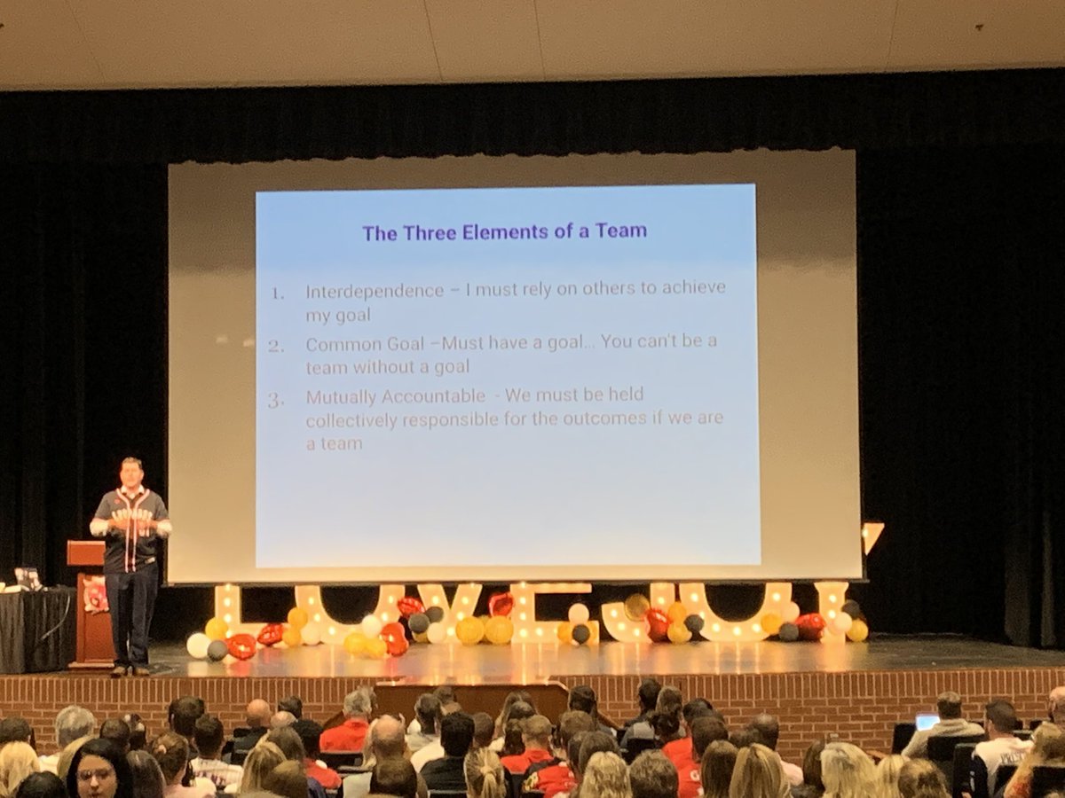 Thanks <a href="/peternoonan/">Peter Noonan</a> for helping us see the difference between a group and a true TEAM. Can’t wait to see how this shift impacts our students’ learning! #TeamLovejoy