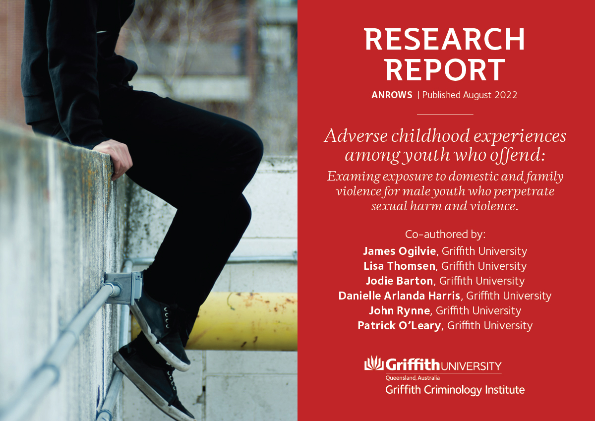 GriffCrimInst's tweet photo. RESEARCH REPORT | Co-authored by GCI researchers, this report funded and published by @ANROWS looks at adverse childhood experiences among youth who perpetrate sexual violence. Read the full report: https://t.co/tXrBYfd0NX https://t.co/FeWpgaqJhB