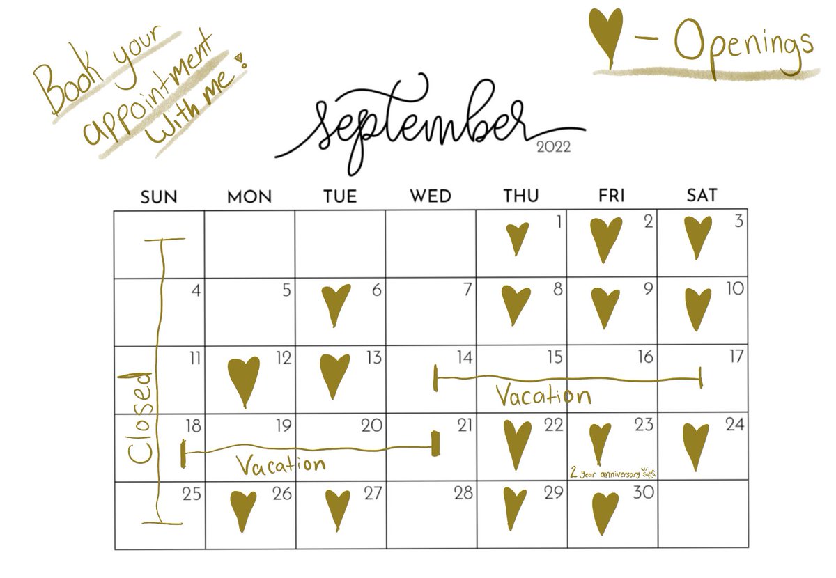 ✨Update on appointment spots this month &amp; next✨