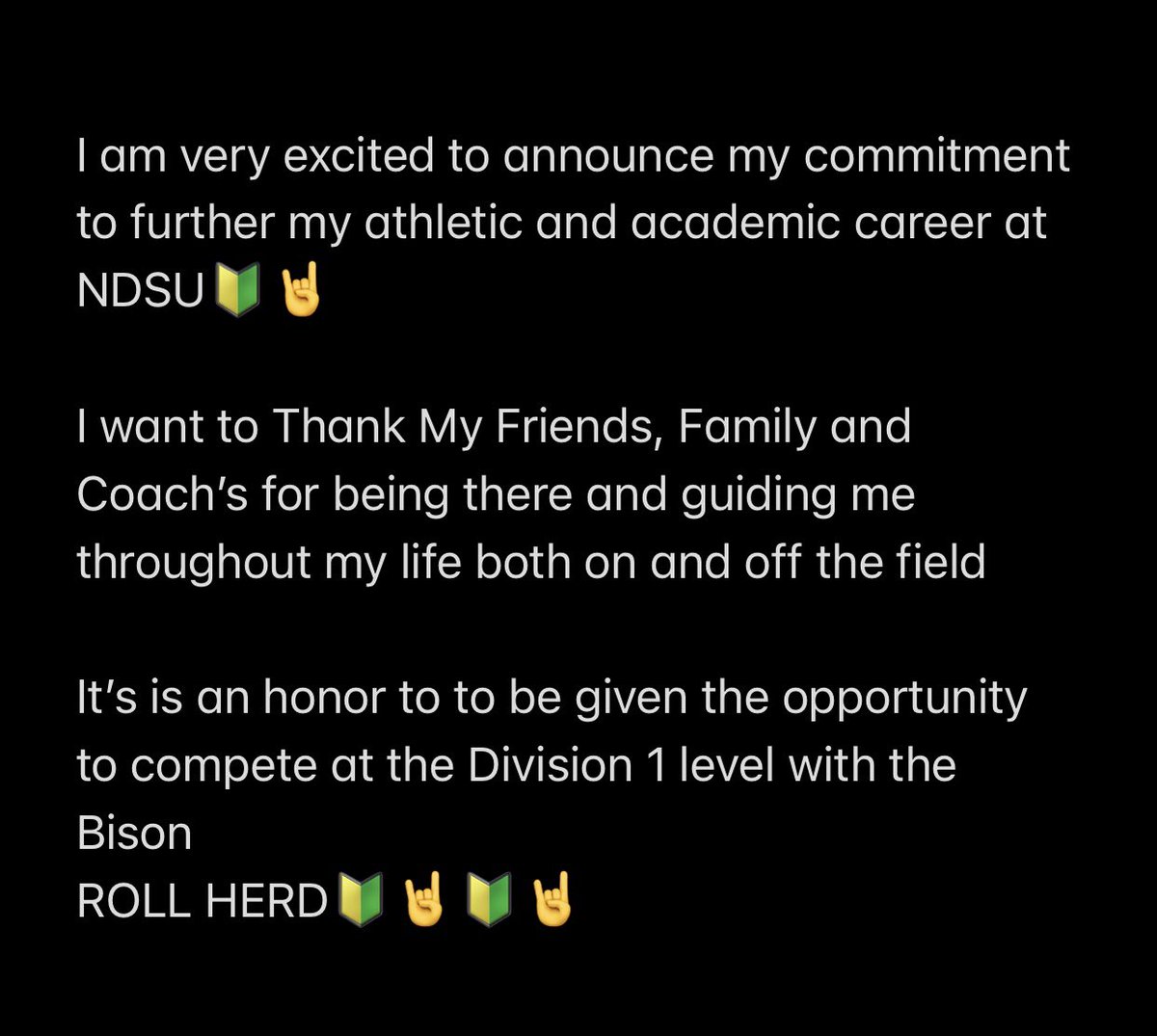 Committed🔰🔰<a href="/Coach_Entz/">Coach Matthew Entz</a> <a href="/CoachKMorgs/">Coach Morgan</a> <a href="/NDSUfootball/">NDSU Football</a>