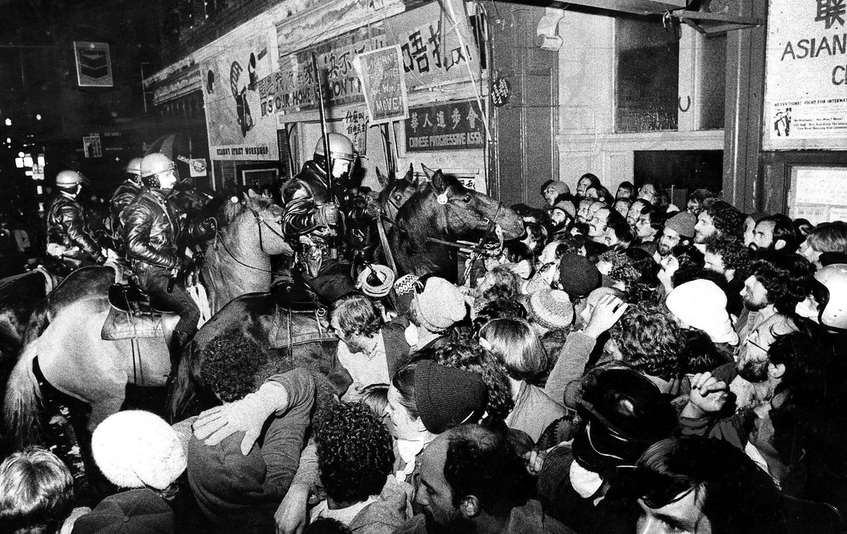 45 years ago, Aug 4 1977, after a nine year battle, San Francisco police forcibly evicted the remaining tenants of the International Hotel, an SRO that mainly housed elderly, working-class Asian-Americans. Thousands of people attempted to physically block the evictions