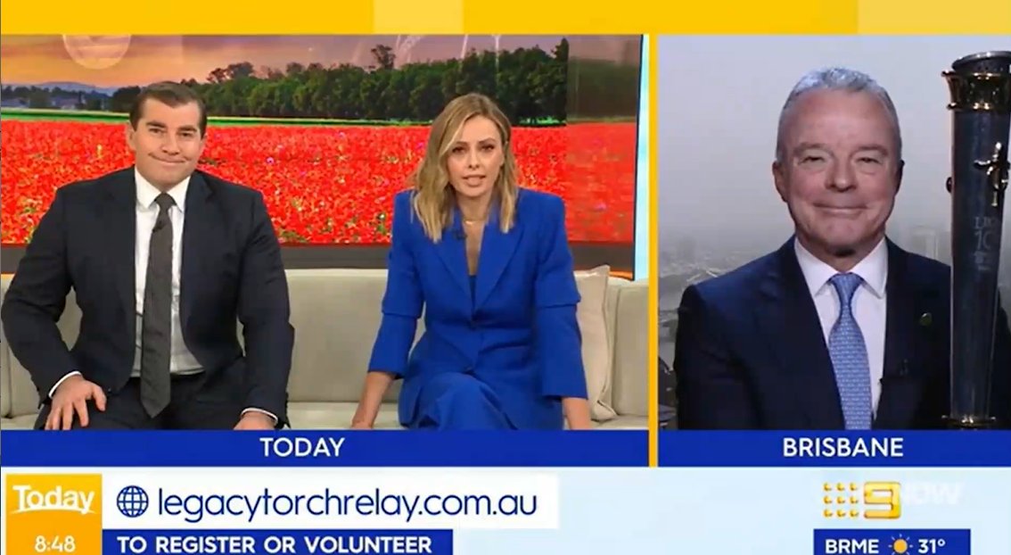 LegacyRelay's tweet photo. @TheTodayShow with our Legacy Centenary Ambassador Dr. Brendan Nelson AO, announcing the opening of Torch Bearer Applications! Apply now to join us on this historic journey. https://t.co/8EjX54onzV https://t.co/JxdBfZ2zpk https://t.co/0JdPMEBiw1