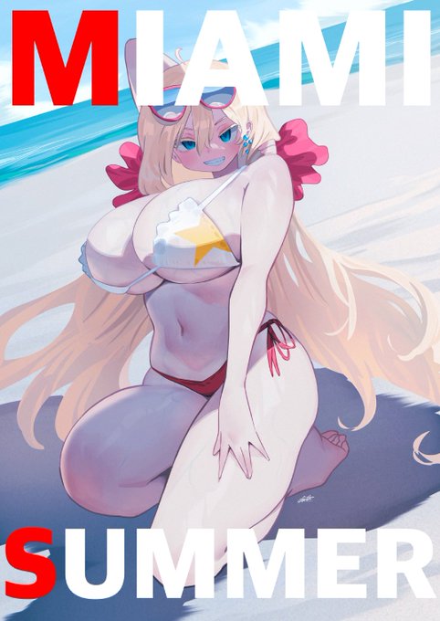 マイアミちゃんイラスト集"MIAMI SUMMER"をGUMROADにて販売する予定です。アメリカ在住のためコミケ現地に行くことはできませんがせめて気分だけでもと同日8月13日〜14日の二日間$15で販売します。8月15日から通常の$25に変更するので興味のある方は是非! #C100

✨ https://t.co/nY6lFdF8KX 