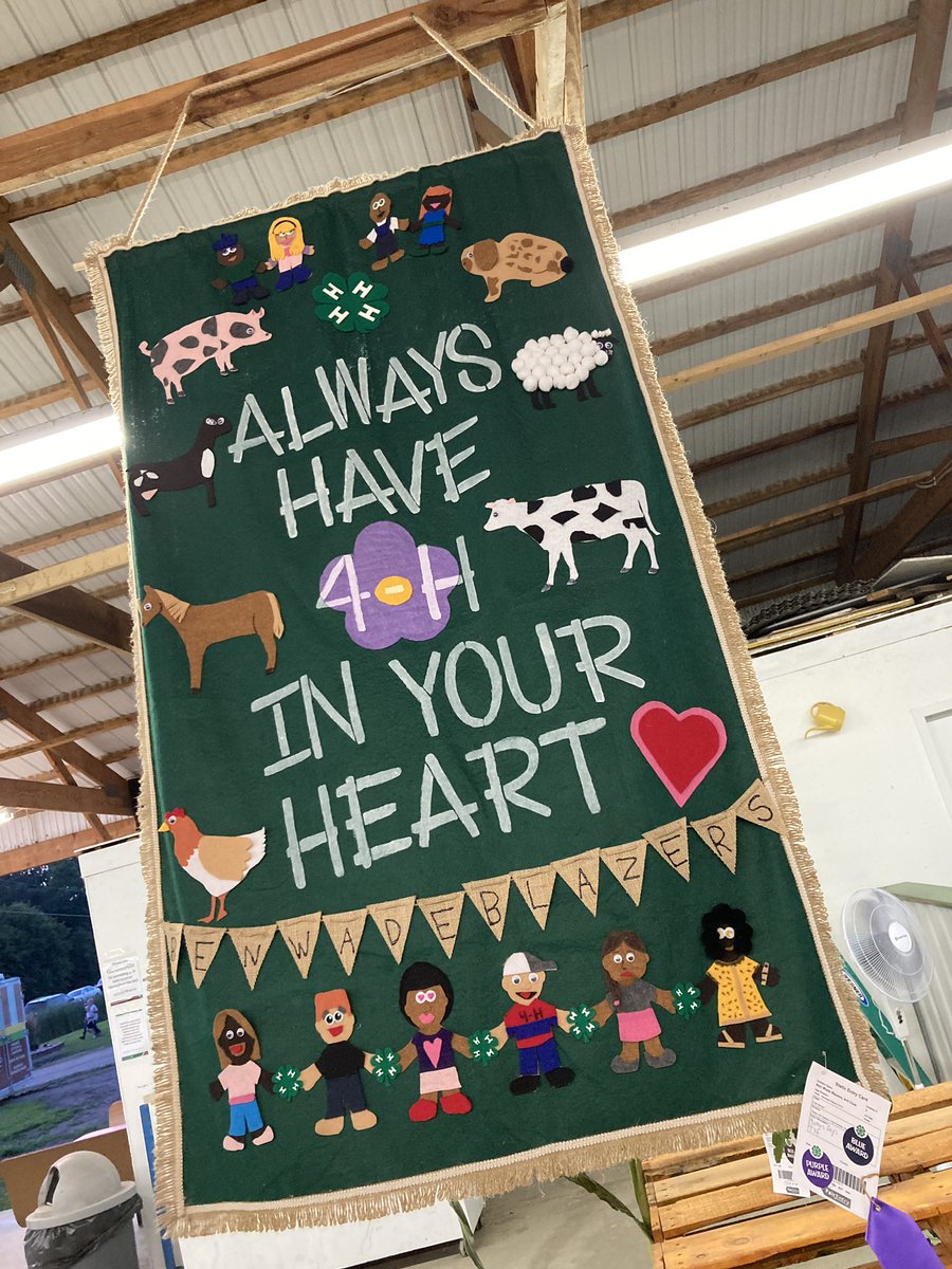 AnnWessel's tweet photo. Grand champion Pope County 4-H banner, @PopeCountyFair, Glenwood, Minnesota. https://t.co/WvP3sKe7K6