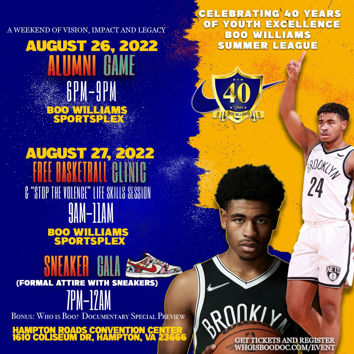 CtabHoops's tweet photo. 🍿🚨 SPECIAL GUEST ALERT: Brooklyn Nets and 757's own @24_camthomas Will be in the building for the @BooWilliamsAAU 40th Anniversary Celebration Weekend. If you haven't gotten your tickets for the Alumni Game &amp; Sneaker Gala, head over to https://t.co/vHnOqdKSrh

#Bwsl40 #whoisboo https://t.co/4rTY0QtmGq