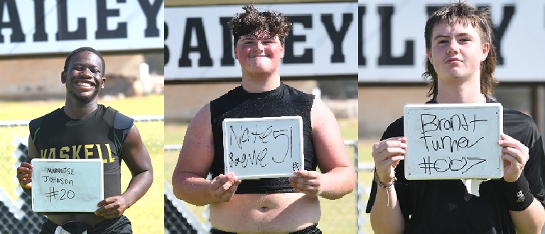 BigCountrySport's tweet image. A quality effort from Haskell today. Marquise Johnson was reminiscent of Hamlin mugshot legend Tyrone Johnson. Nate Roewe is starting to look like Hoss Cartwright, in fact "Hoss" might be a good nickname &amp;amp; I never thought I'd see 007 with a mullet, but Brandt Turner managed.
