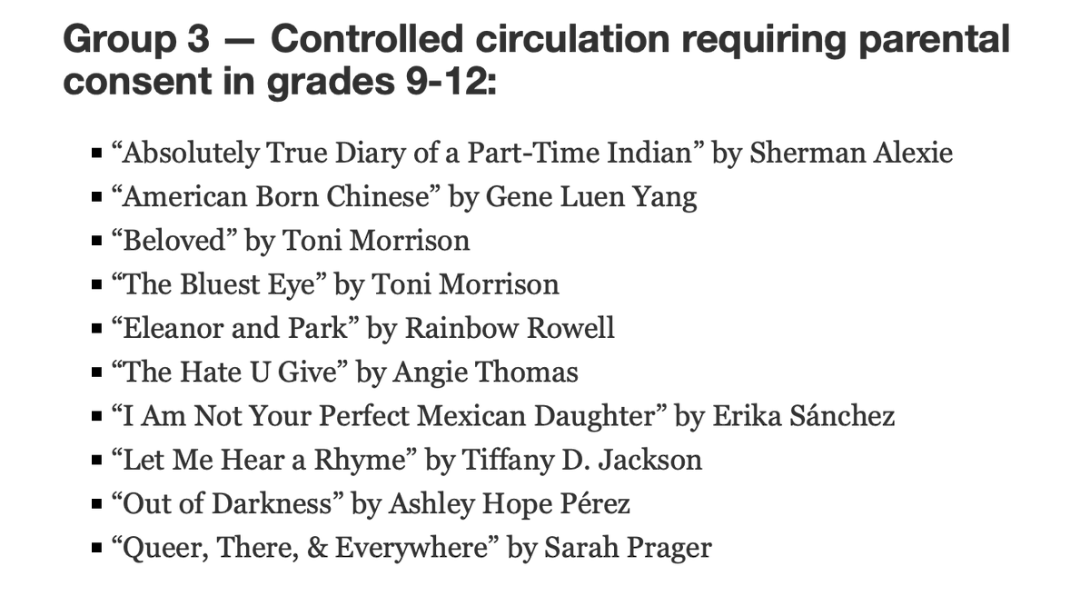 FReadomFighters's tweet photo. Unbelievable.  Madison County Mississippi school requiring parental "consent" for these award winning titles. Notice something most of them have in common? #FReadom @penamerica https://t.co/VizF8hQSXK via @clarionledger https://t.co/9nqIjJ7EtX
