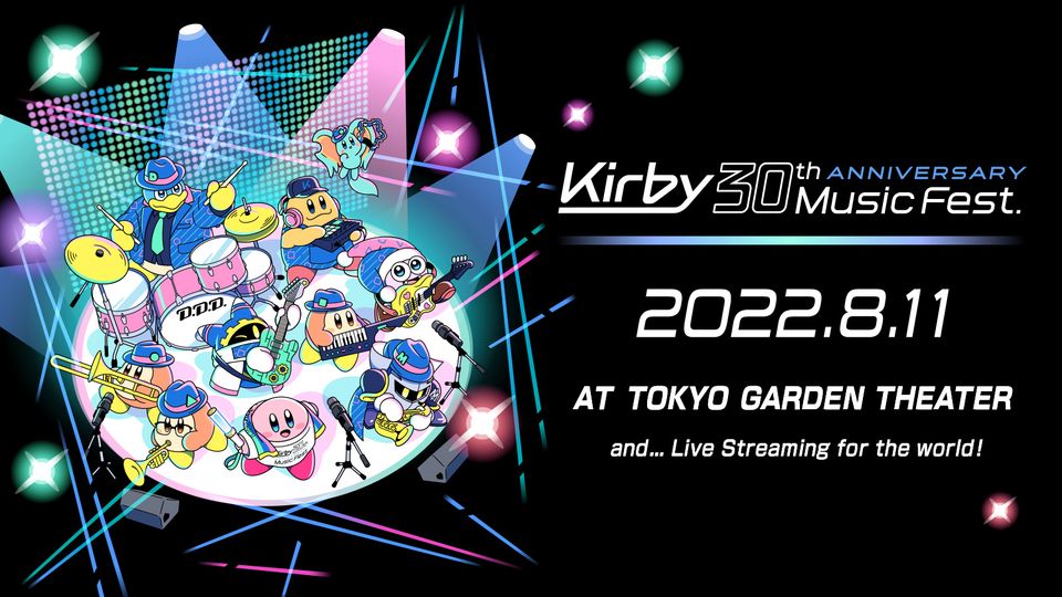 NintendoAmerica's tweet photo. Heads up, #Kirby fans! The #Kirby30 Anniversary Music Fest is streaming live globally next week. Get ready to jam on 8/11 at 2 AM PST!

📺: https://t.co/ZiC2W9c7hW https://t.co/yorruVhdDl