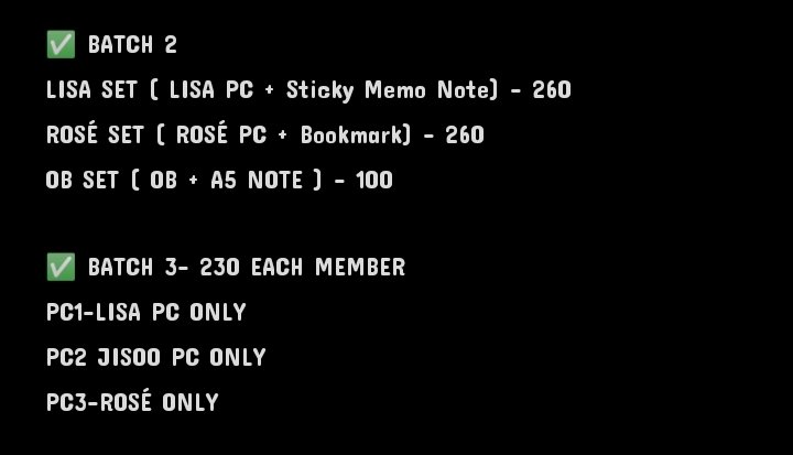 WTS LFB PH ONLY 

BLACKPINK ANNIVERSARY DECO KIT TINGI (NETA) 

DP: 100 pesos each slot
DOP: August 30
MOD: GGX DIRECT/ GGX VIA SCO/ SDD WITHIN RIZAL
MOP: GCASH/ BDO BANK TRANSFER

DM/REPLY "MINE + CODE/ SET"