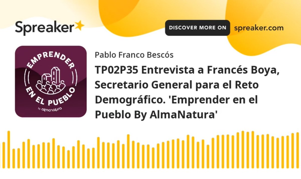 rural_ando's tweet photo. 'Los procesos de repoblación no es cosa simplede datos matemáticos y datos estadísticos, sino que es una cuestión de relaciones humanas'
👇Entrevista a @Pacoboya
en el canal @EmprenderPueblo,
Cambiando el #relatorural
#miradarural #creerycrearmundorural
https://t.co/561tJSwcw2 https://t.co/fGreBYLQDD