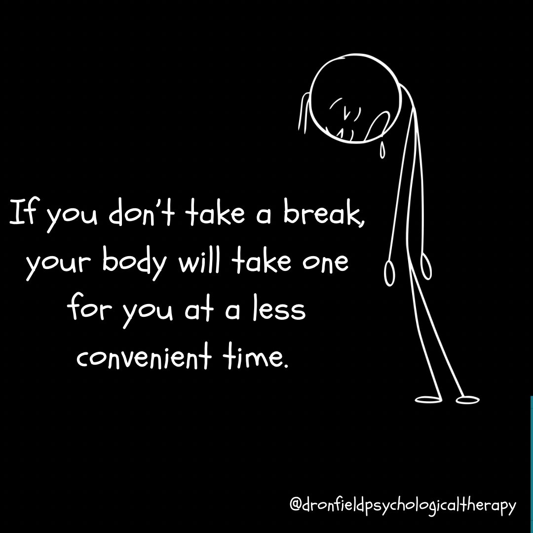 DronfieldPT's tweet photo. If you don’t take a break, your body will take one for you. #MakeTimeForYourself #TakeABreak #SelfCareMatters #SelfCare #MentalHealthMatters #rest #TreatYourselfKindly #PrioritiseYourHealth #SelfLove #KnowYourWorth #ValueYourself #BeKindToYourself #MentalWellbeing https://t.co/jt9teMYY9q