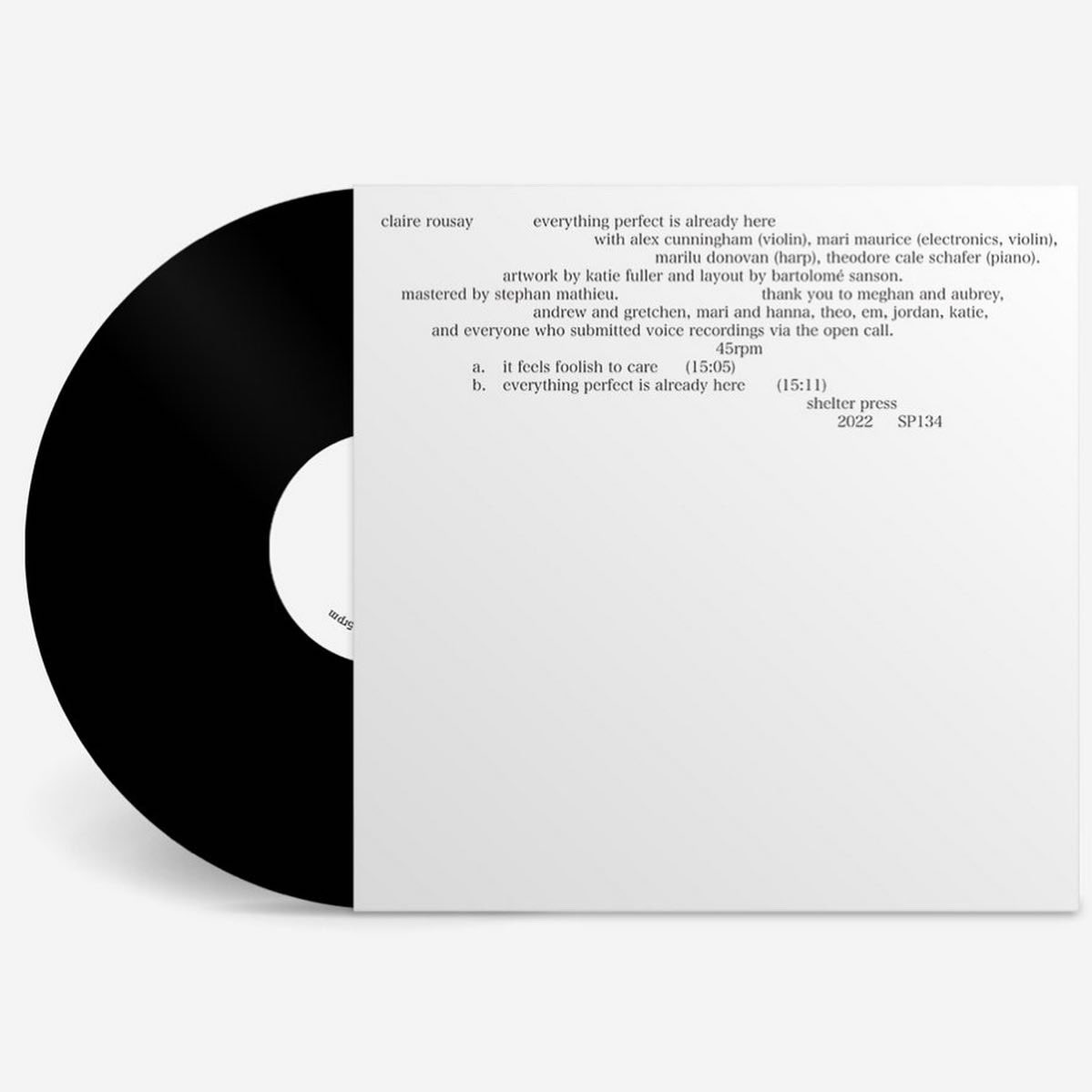 New distro item! We have a few copies of @clairerousay’s beautiful LP Everything Perfect Is Already Here (2022, <a href="/shelter_press/">Shelter Press</a>). We’d love to mail you one! TolivarSouvenirs.com