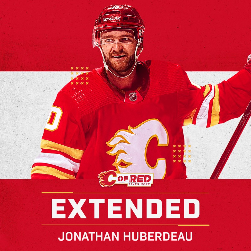 NHLFlames's tweet photo. "I'm excited for this new chapter and I am committed to this team. I'll give everything I have, on and off the ice."

HUBY IS HERE TO STAY!