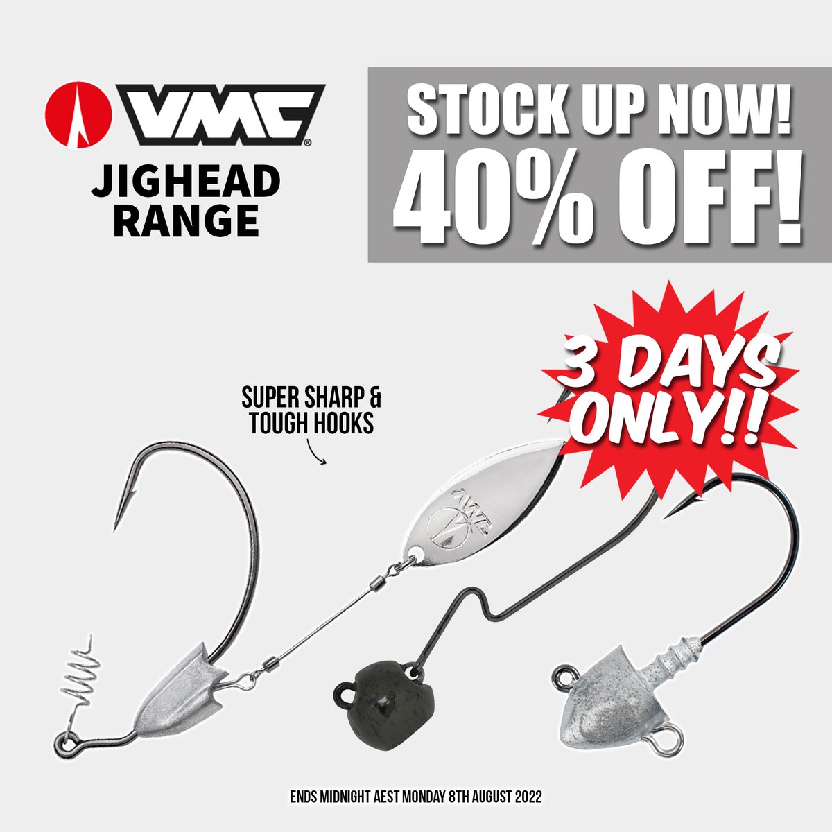 motackle's tweet photo. @vmchooks make quality swimbait jig heads that are both durable and reliable. They are built from materials that are strong yet forgiving enough to get a clean release from snags.

For a limited time all VMC Jigheads are 40% OFF!

Click here for more info https://t.co/I3LweluurF https://t.co/OQDp38UGKo