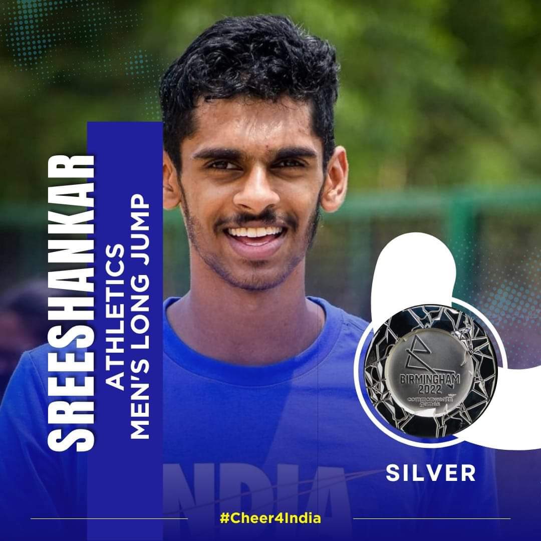 Historic Silver Medal For The Country! 

#MuraliSreeshankar wins India's first ever Silver medal in Long Jump at #CWG2022 

Congratulations & A Billion Blessings For The Champion!

#CWG2022
#Cheer4India 
#CWG2022India 
#India4CWG2022
#IndiaTaiyaarHai