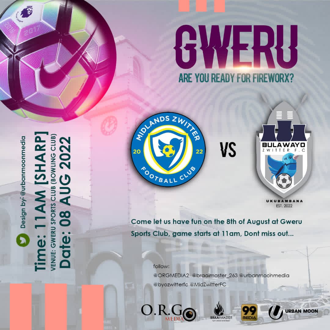 Come celebrate Heroes Day with us in style on the 8th of August in Gweru as we take on <a href="/MidZwitterFC/">Midlands Zwitter FC</a>. Free entry at Gweru Sports Club (Bowling Club) 🔥🔥⚽️⚽️