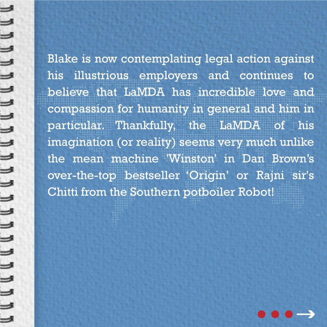 yessecurities's tweet photo. Google Chatbot Engineer: Sentenced for claiming sentience
.
.
.
.
Disclaimer: https://t.co/fMTVVxuuca
#Google #Chatbot #Blake #LaMDA #digitalmachine #illustrious #model #partner #bestseller #Acumen #YESSECURITIES https://t.co/ySHBxtDqzB