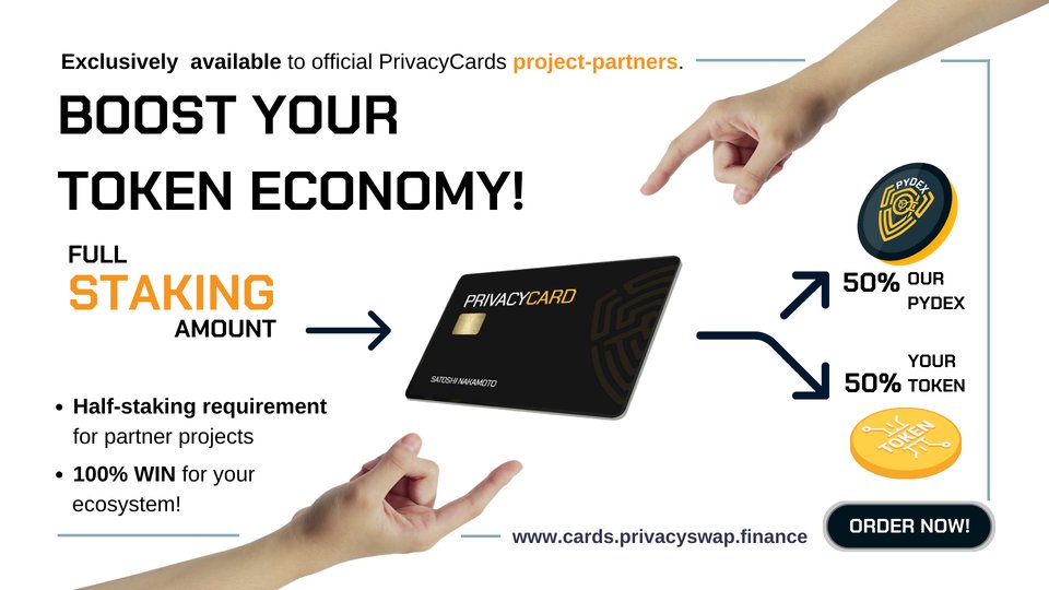 lethavol's tweet photo. 🕵 Why partner with #PrivacySwap via our #PrivacyCards?  🕵
✅ Boost your token economy - half of the staking amount is in your token
✅ Power your community to spend their crypto instantly! 
🔥 Sign up your interest today ▶️ https://t.co/m1ZhRQauyn
$PYDEX #DEX #BNBChain https://t.co/mt2leudUKc