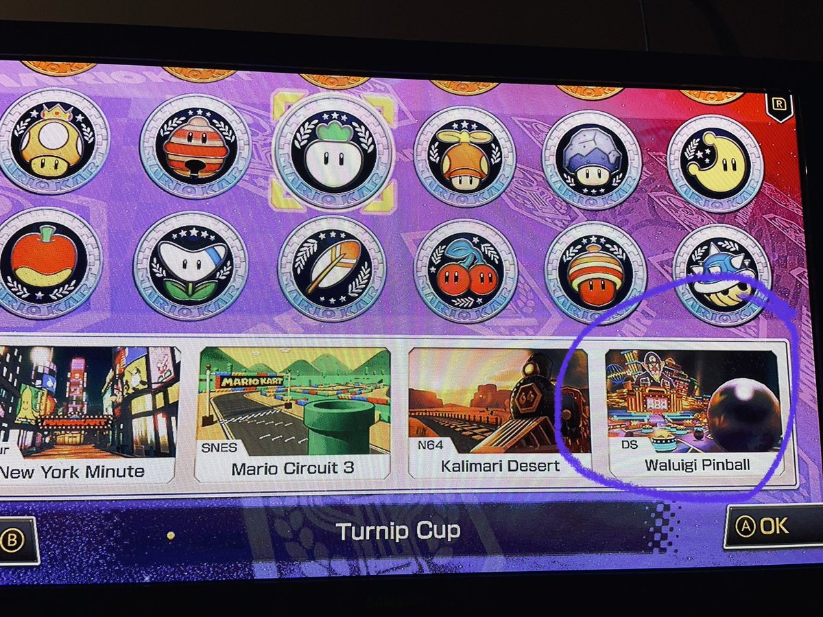 KenjiMarui's tweet photo. New Mario Kart racetracks available! I think @clairemcnear needs to know Waluigi finally gets his due. #waaaaaah https://t.co/XVziCGKZuV