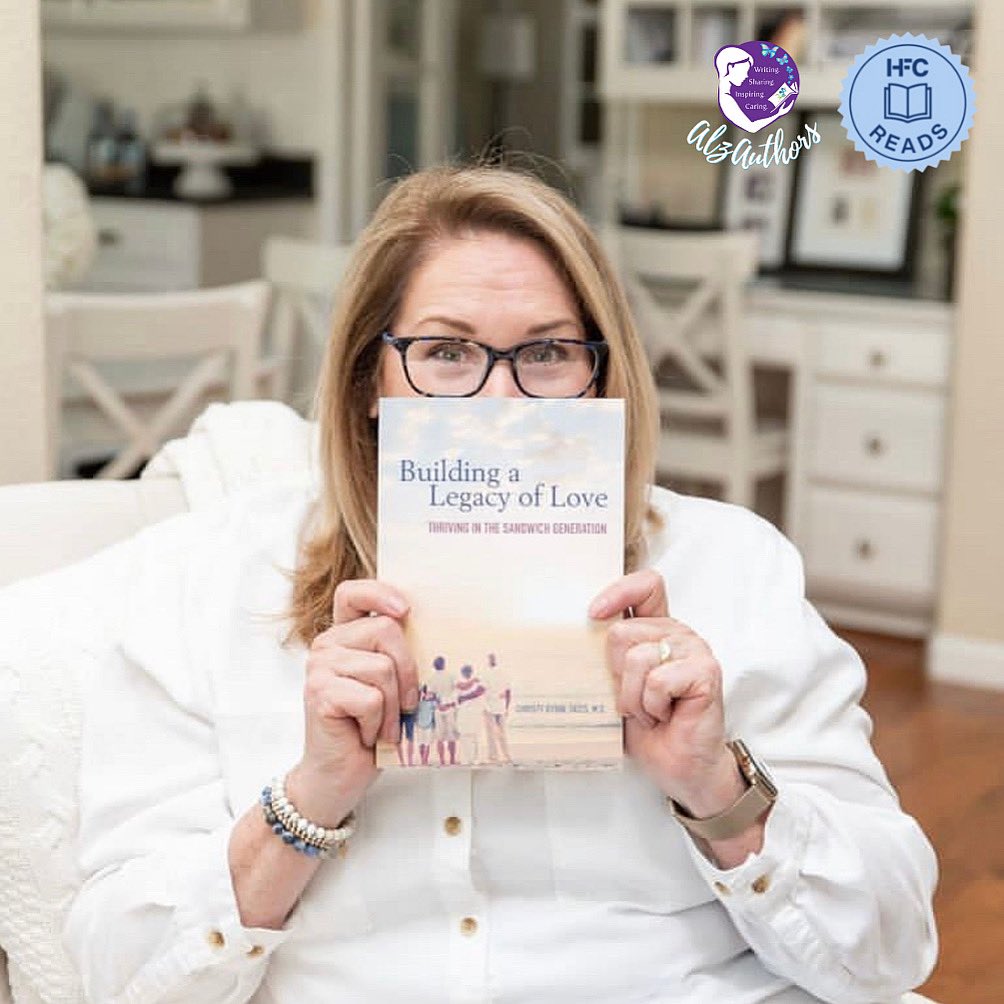 WeAreHFC's tweet photo. This month’s #HFCReads sheds light on the unique experience of those “sandwiched” between caring for young children and caring for aging parents. Join us Tues., August 16 at 4pm ET/ 1pm PT as we sit down to chat with author @ChristyBYates! https://t.co/z0y1yKZA84 @AlzAuthors https://t.co/Ab2YeVarRW