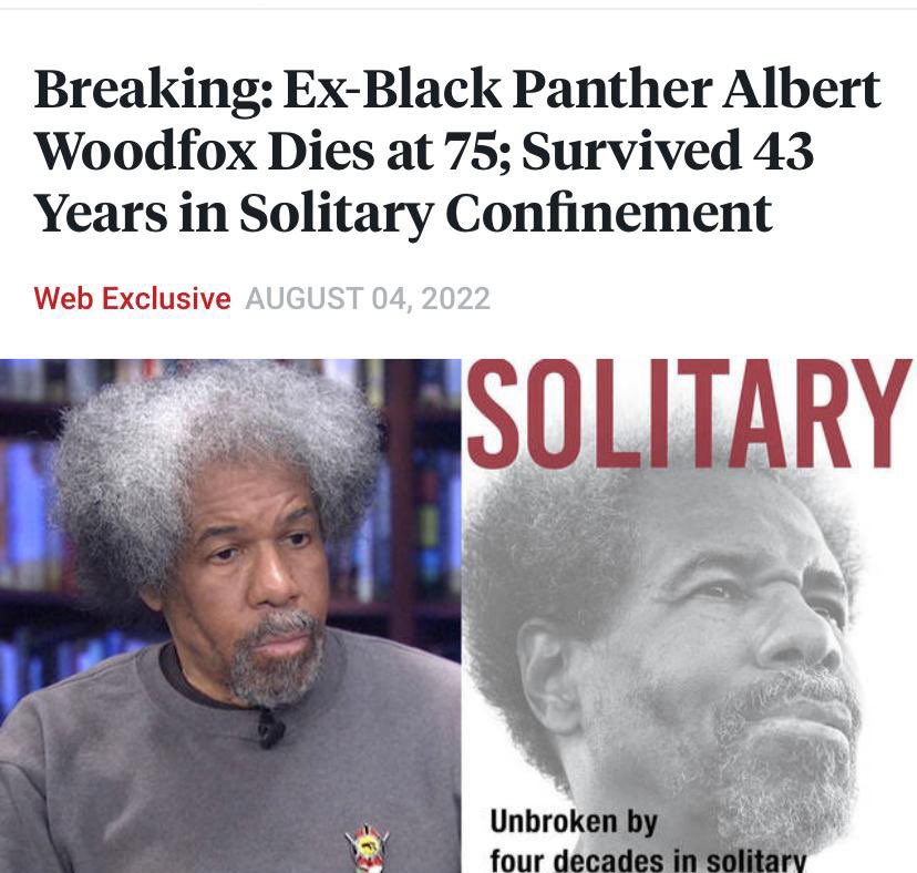 Respect ✊🏾 and peace to this man, #AlbertWoodfox . May he rest with the ancestors. 🙏🏾 #SpeakBlackMan #BlackLivesMatter #BlackMen #ProfessorJBA 🎙