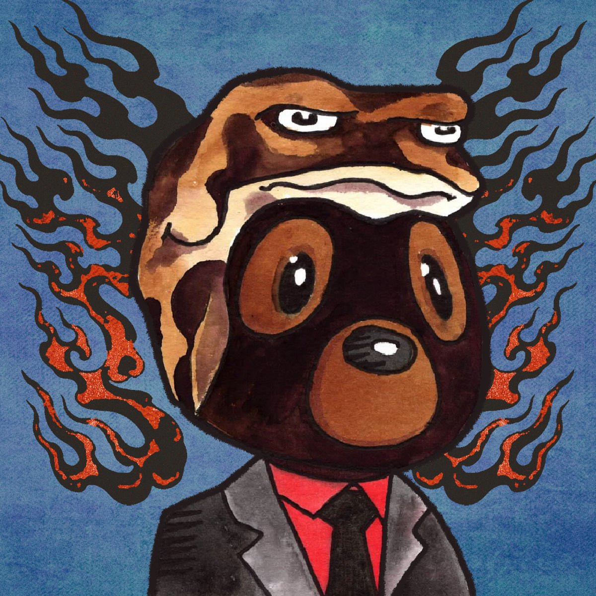 .@SengokuDegens x Dropouts 👺

These guys are fucking killing it. Don't fade and regret.

We are going to give away this honorary 1:1 + 1 Sengoku Degen NFT to one lucky person...

TO ENTER:
- Follow @SengokuDegens &amp; @DropoutUniv
- Retweet and like this tweet!
- Reply with #LFGOKU