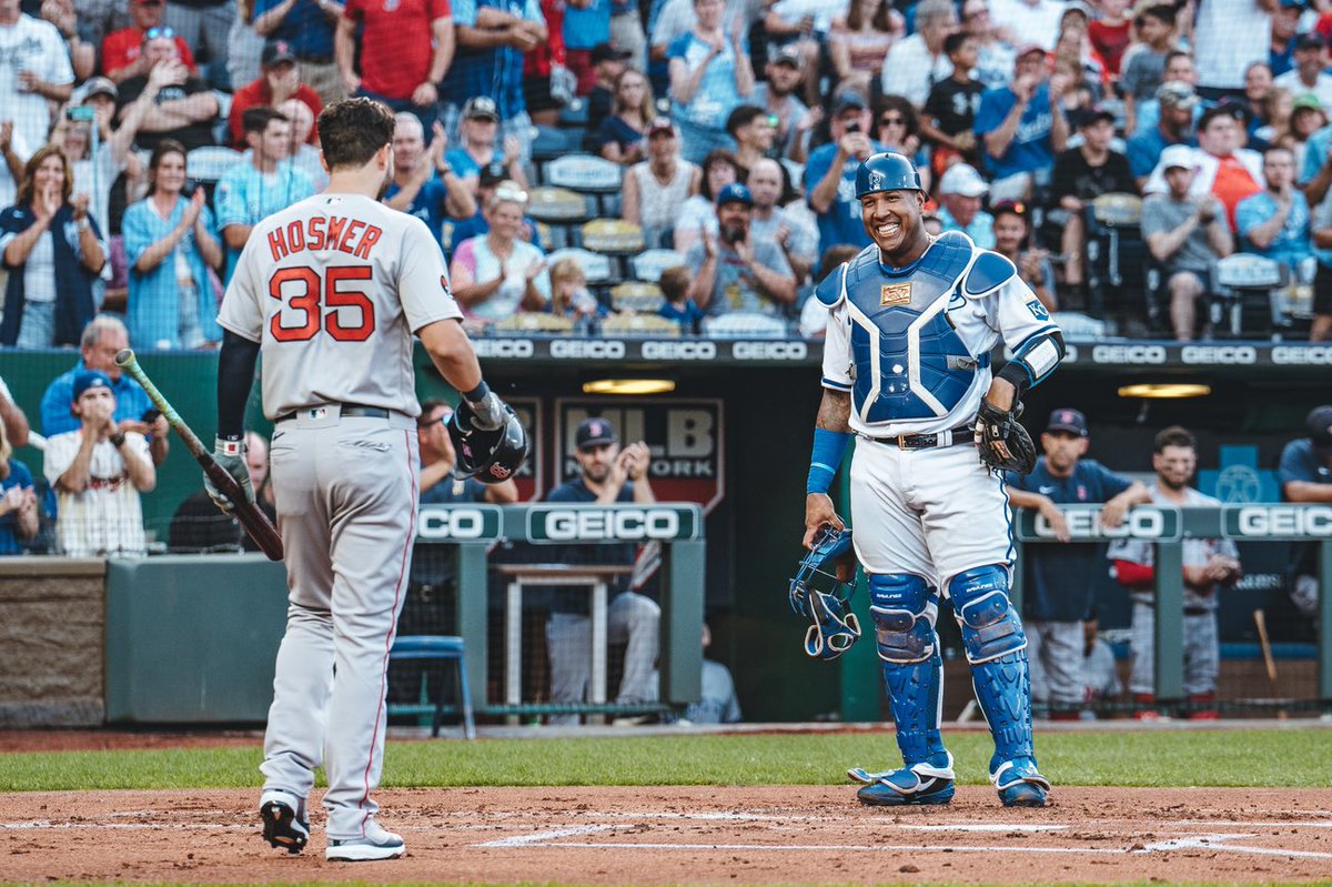 My favorite image from the @royals game tonight. I hope everyone has a teammate or someone in their life like Salvy. Guy’s incredible as a ball player and a human.