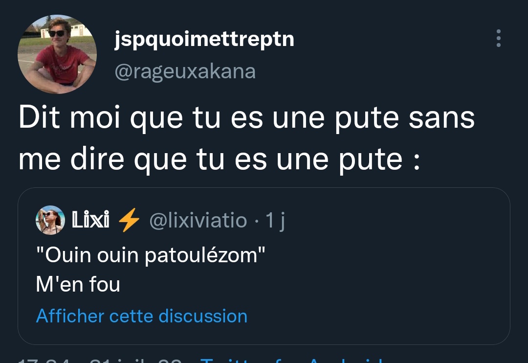 𝕃𝕚𝕩𝕚 on Twitter "POV ta vie est si minable que pour te sentir exister, tu insultes des meufs