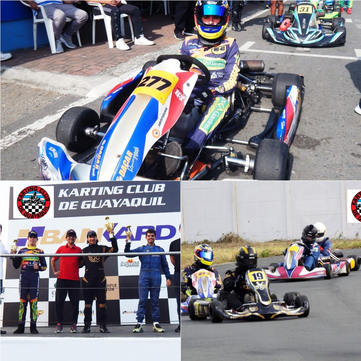 miguelvallejom's tweet photo. 🏎️🏁
@leonidas_drouet destacado piloto del Team @bateriasdacar empezó muy bien el campeonato provincial de Karting del Guayas , en la 1era fecha #Drouet alcanzó el 2do lugar en la categoría profesionales, el 1er puesto fue para #AndresGomez y completo el podio 3ero #ChaloPareja. https://t.co/GooYxynZTk