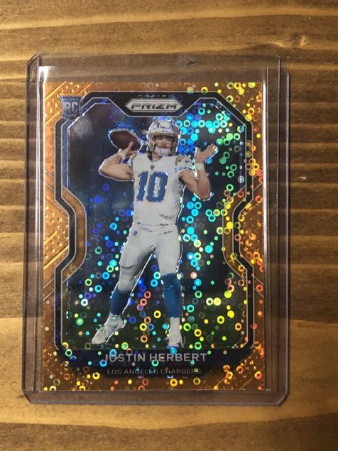 BB_Cards12's tweet photo. Justin Herbert orange disco RC $200 shipped obo @SportsSell3 @ILOVECOLLECTIN1 @Elliott0924 https://t.co/CUlFFU6wjY