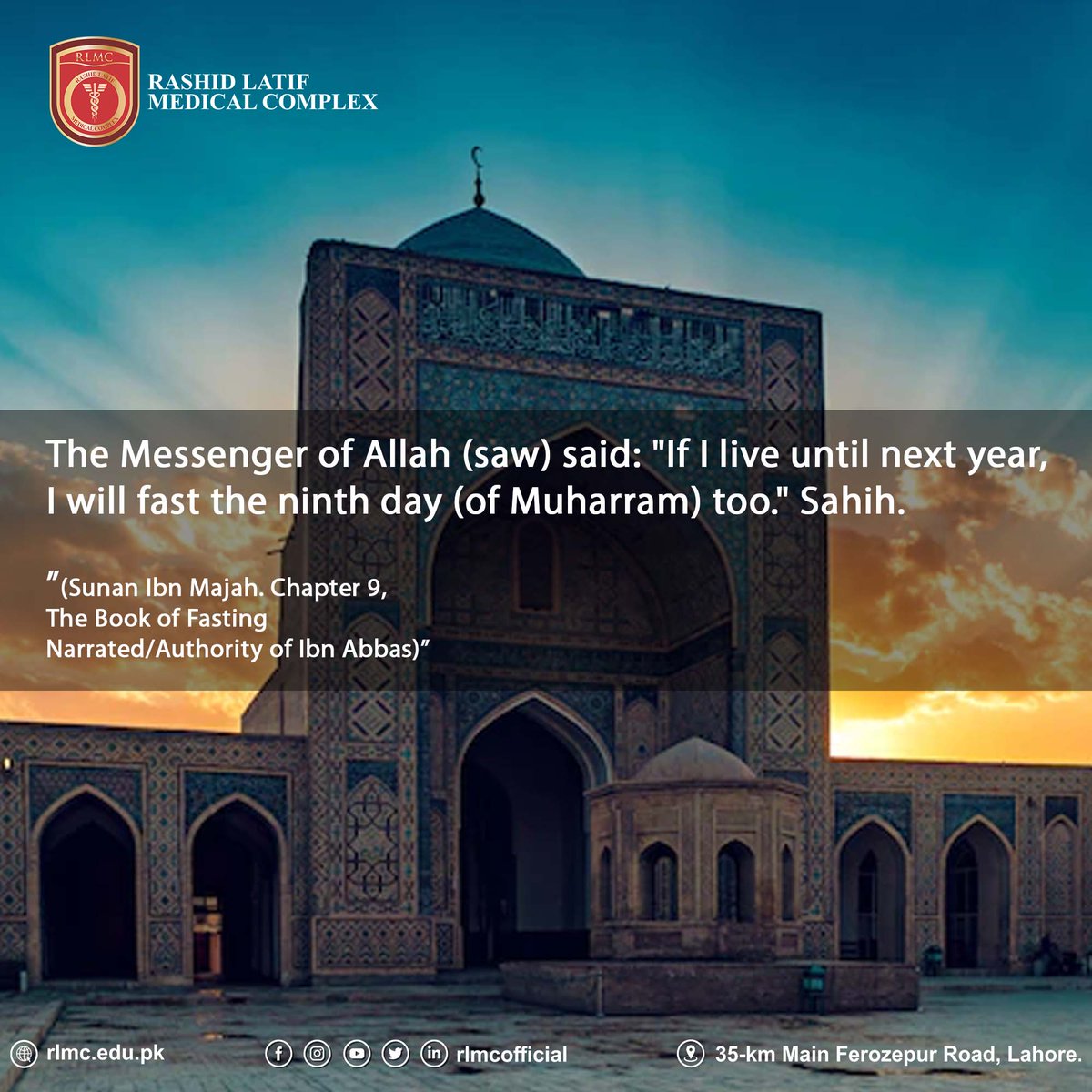 rlmc_official's tweet photo. The Messenger of Allah (saw) said: "If I live until next year, I will fast the ninth day (of Muharram) too." Sahih.

”(Sunan Ibn Majah. Chapter 9, The Book of Fasting Narrated/Authority of Ibn Abbas)”.

#RLKU #Moharram #fasting #SunanIbnMajah https://t.co/uQePIbkUsY