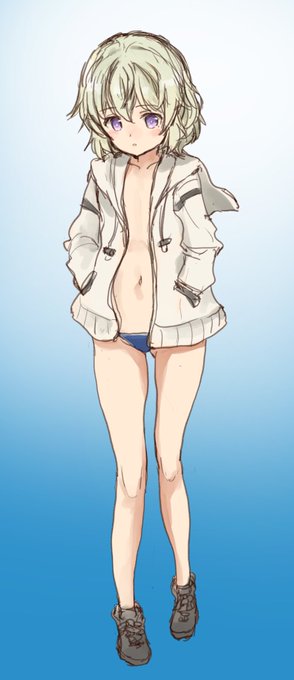 #立石志摩生誕祭2022 #はいふり 
一見ビキニの上を着けてない風の白猫パーカーのタマちゃん。これで横須賀の町を歩きまわったりします。 