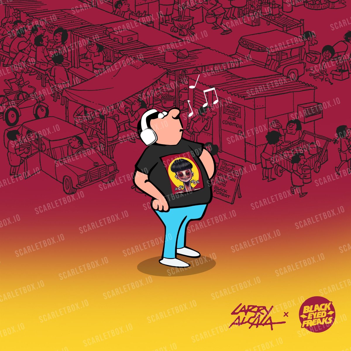 Scarletbox_io's tweet photo. Look who's here?
We've got you a Sneak Peek of our Larry Alcala x @BlackeyedFreaks 😎

Who's excited? 🔥

Join us as #LarryJoinsMetaverse!
https://t.co/5F6bdhPuv3 | https://t.co/2yuQGwoNIq

#LarryAlcalaNFTs #ScarletboxNFT #NFT #NFTCommunity #NFTPH #CryptoArtPH https://t.co/y2zPHaFvja