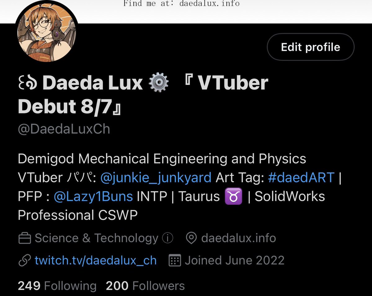 DaedaLuxCh's tweet photo. Words cannot describe the joy I feel seeing my 200 follower milestone being reached. Iβm so grateful to this community and the amazing people in it
Thank you. βΊοΈ
#Vtuber #VtubersUprising #VTuberMilestone https://t.co/D1ee7be2k8