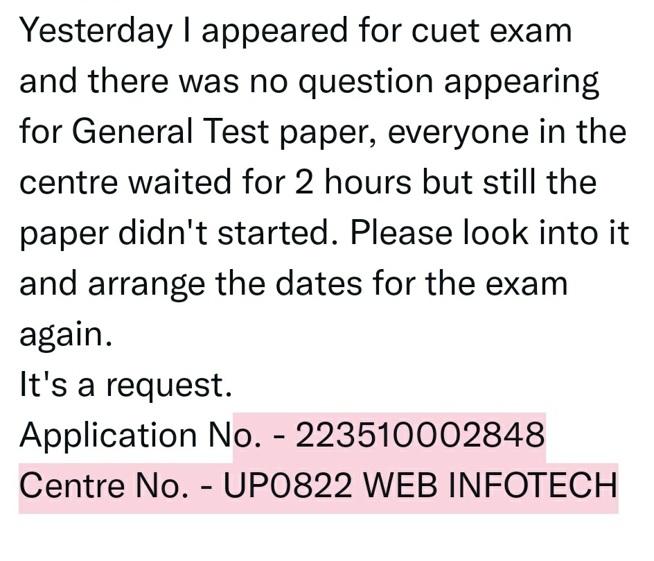 vaibhavk51's tweet photo. @DG_NTA #CUET #CUET2022 #GeneralTest https://t.co/bnwZ3XOhlr