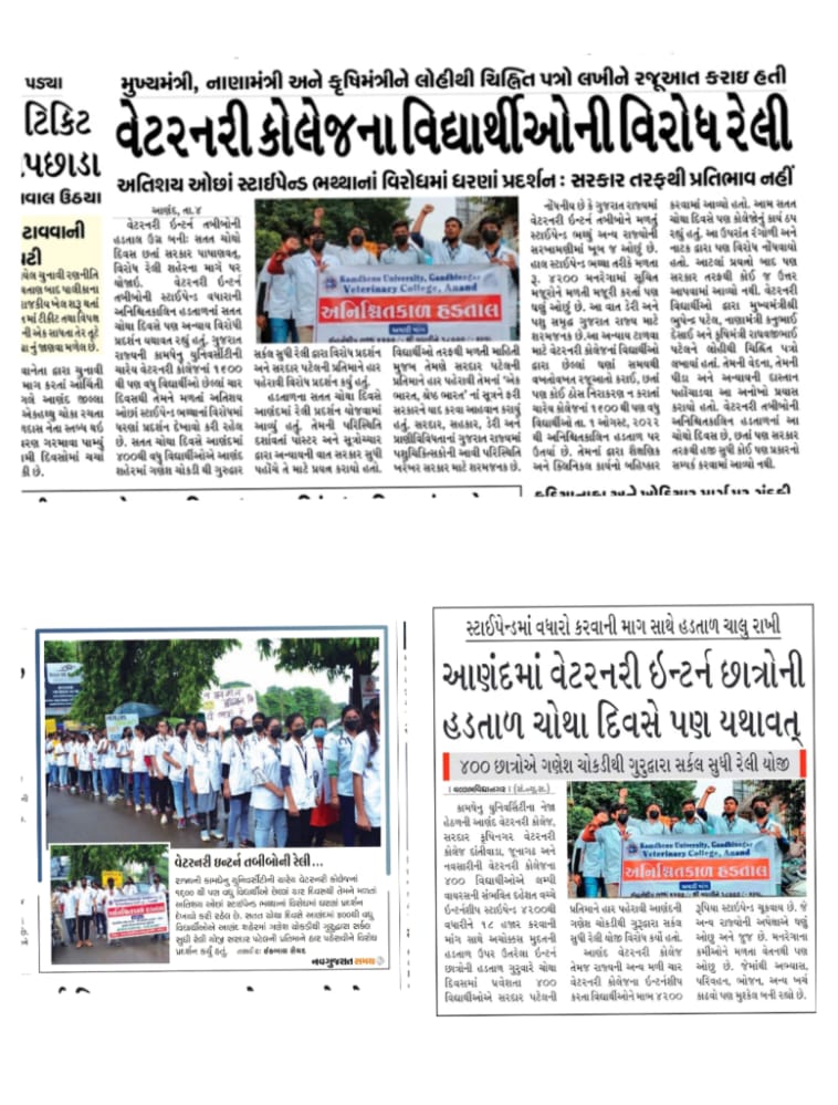 53_dhruv's tweet photo. Stop insulting us by paying ₹4200 as 'Stipend'
We need Change!!💪

We demand ₹18000 stipend.
#Day5_of_guj_vets_on_strike
#Increase_Guj_Vet_Stipend
#guj_vet_union

@PMOIndia @CMOGuj
@RaghavjiPatel @sanghaviharsh
@PRupala @KanuDesai180
@DivyaBhaskar
@sandeshnews https://t.co/0ULLbg9UpG