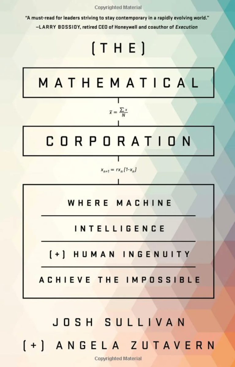 The Mathematical Corporation! @joshdsullivan <a href="/AngelaZutavern/">Angela Zutavern</a>
#BigData #Analytics #DataScience #AI #MachineLearning #IoT #IIoT #Python #RStats #TensorFlow #JavaScript #ReactJS #Serverless #Linux #Mathematics #Books #Programming #Coding #100DaysofCode  
geni.us/MathCorp