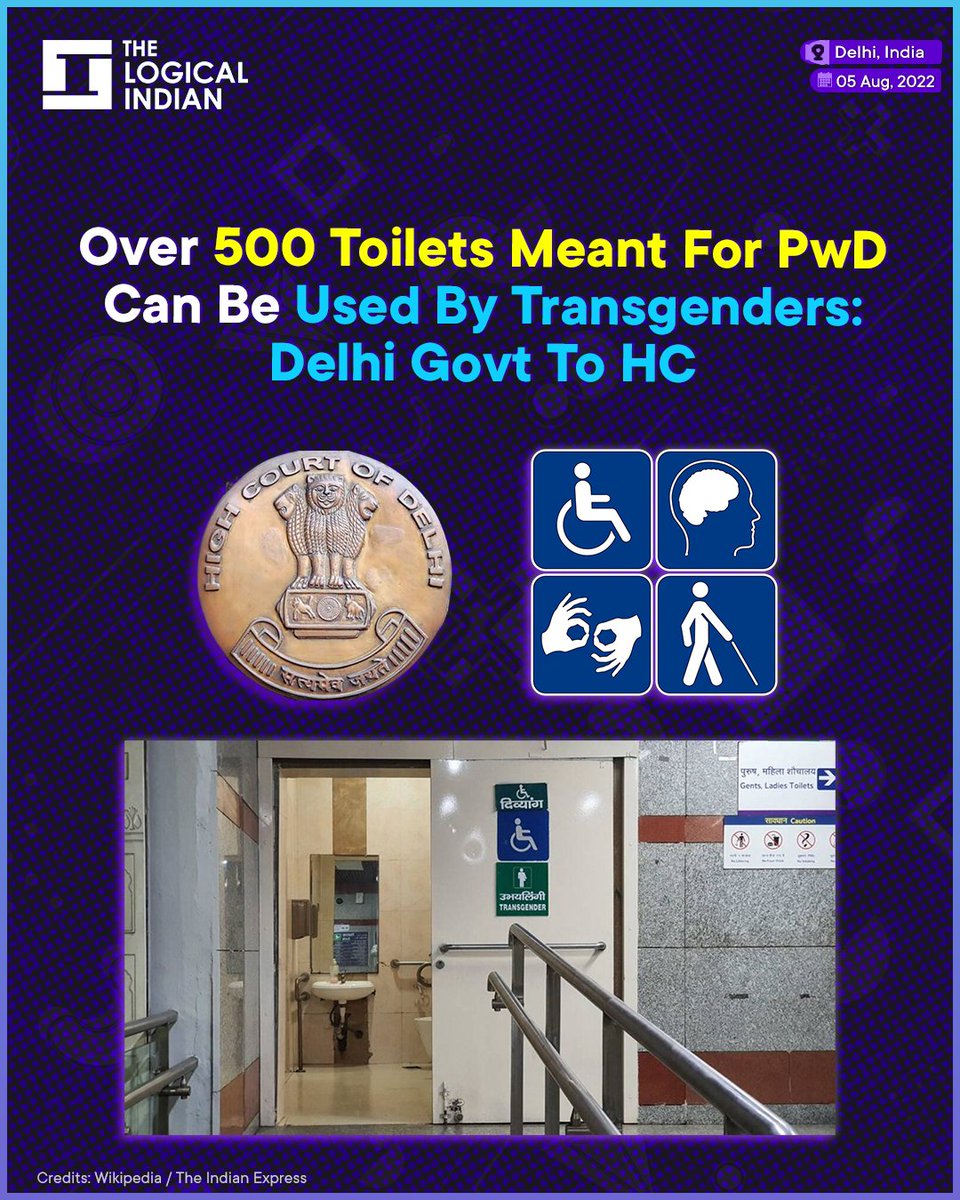 LogicalIndians's tweet image. The Kejriwal government has informed the Delhi High Court that 505 public toilets in the national capital meant for persons with disabilities (PwD) have been designated for use by transgender persons.
 
#transgenderrights #personwithdisability #publictoilets #DelhiGovernment