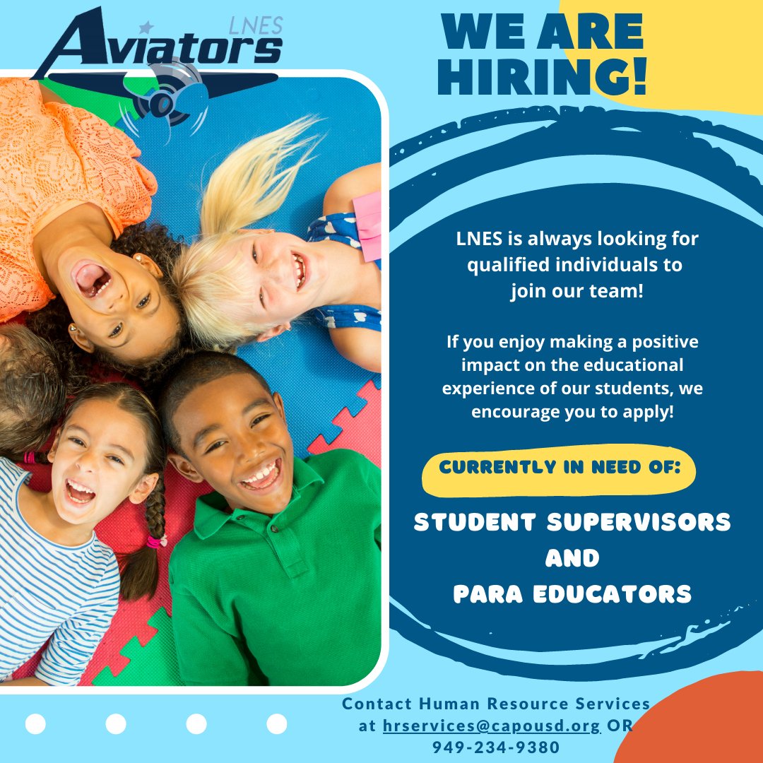 lnes_aviators's tweet photo. We are hiring!  Come and join the AVIATOR FAMILY!!!

#LNESAviators #welearnwegrowwesoar https://t.co/iaWPPoeugl