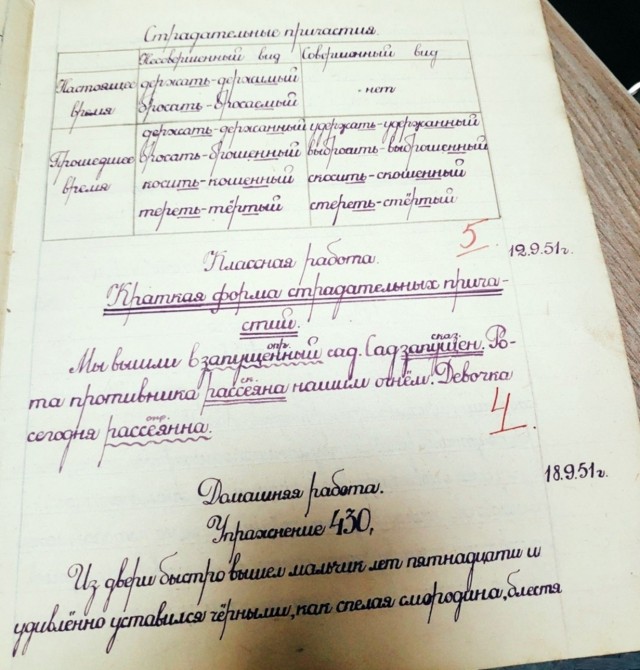 СССР. 1951 год.
Почерк ученика 5-го класса Вити Меньшикова.