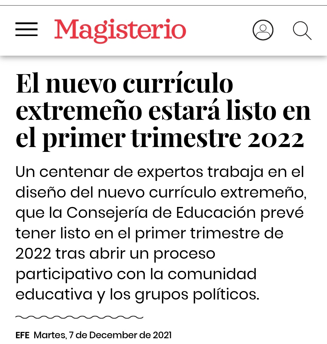 juanracb's tweet photo. Una cosa es estar listo y otra publicarlo, debe ser....
Decreto 107/2022, de 28 de julio, por el que se establecen la ordenación y el currículo de la Educación Primaria para la Comunidad Autónoma de Extremadura.
#porfin #yallego #curriculum #primaria #lomloe #extremadura https://t.co/flT3cpI1Ek