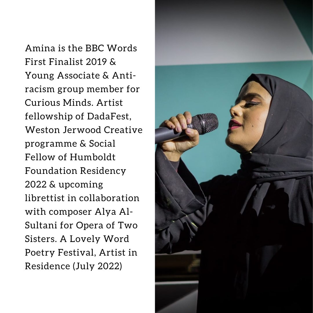 TomorrowsWomen's tweet photo. Amina Atiq is a Yemeni-Scouse #poet living in #Liverpool whose focusses on promoting #antiracism towards the Muslim community and highlighting her Yemeni heritage #localpoet #inspiringyoungminds #empoweringyoungwomen #inspiringwomen #poetrycommunity https://t.co/cLyhv1adOJ