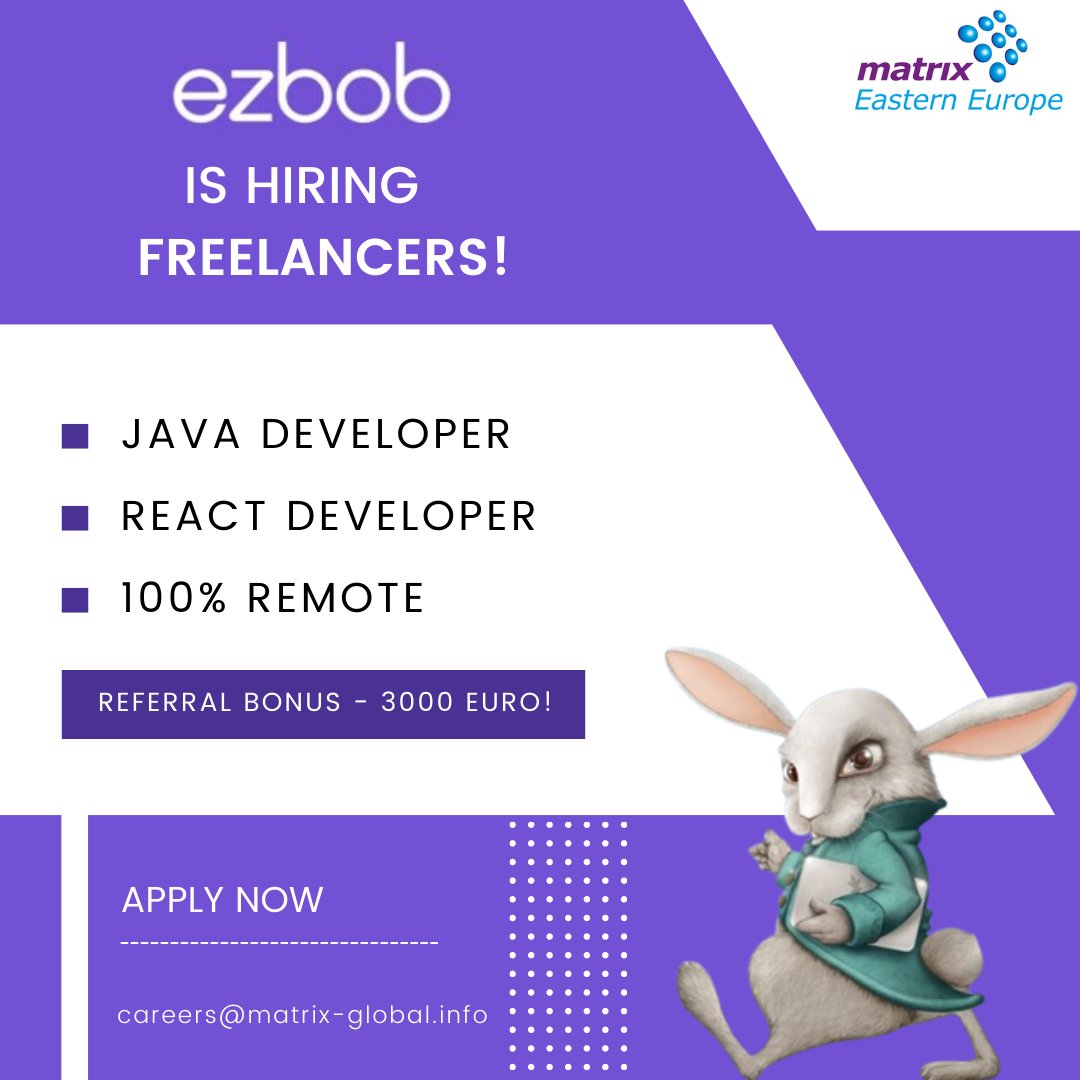 matrixglobalbg's tweet photo. We are looking for passionate freelancers who care about their client’s business and want to work on exciting fin-tech projects!

Apply here: careers@matrix-global.info 📩
Refer your friend to: referral@matrix-global.info 📩 https://t.co/0G7l2H5IR0